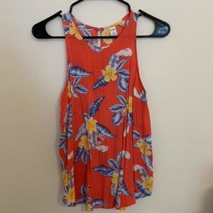 Women's Old Navy orange floral size S tank top blouse